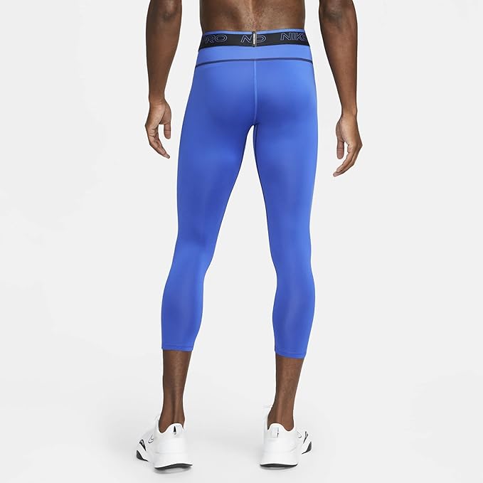 Nike Pro Dri-FIT Men's 3/4 Tights (as1, Alpha, m, Regular, Regular, Game Royal/Black/Black)