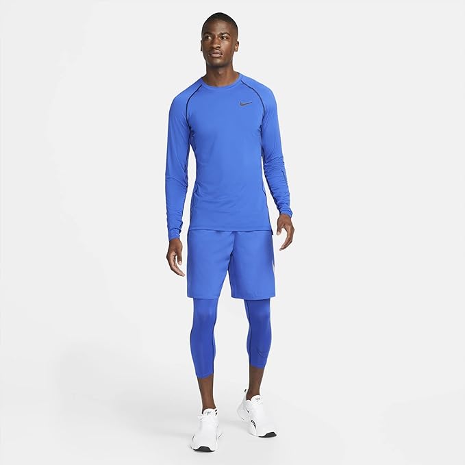 Nike Pro Dri-FIT Men's 3/4 Tights (as1, Alpha, m, Regular, Regular, Game Royal/Black/Black)