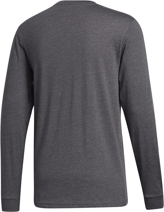 adidas Men's Basic Badge of Sport Long Sleeve Tee, Dark Grey Heather, Medium